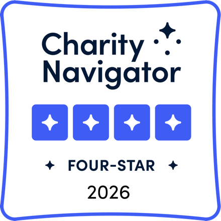 Charity Navigator Four-Star Charity 2026 badge
